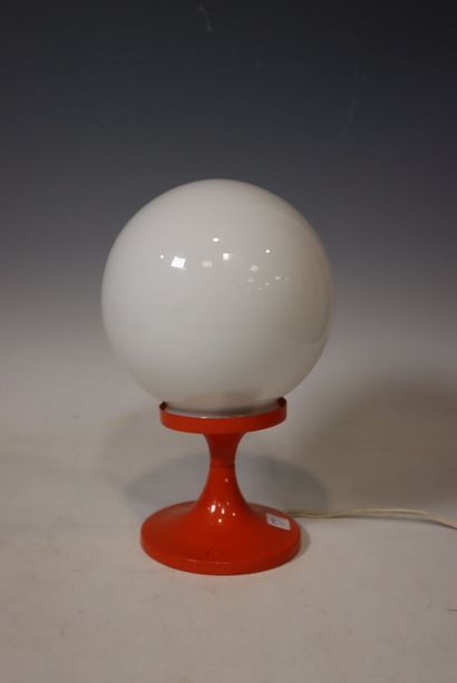 Table lamp on orange metal base
working order...