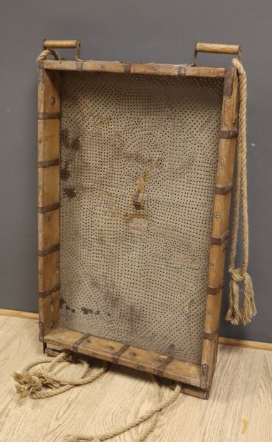 Natural wood and iron semis with writing...