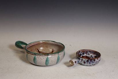 Set of two earthenware pans, one Vallauris...