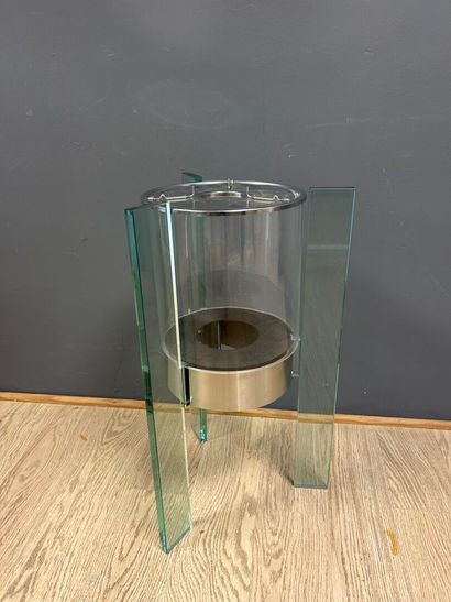 Brasero en verre et métal chromé
H. 70 x...