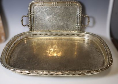 Two metal trays, one AZAM Frères
Moroccan...
