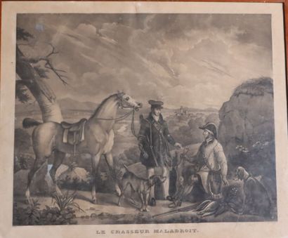 19th-century black lithograph after Vernet:...