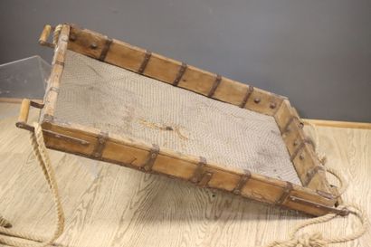 Natural wood and iron semis with writing...