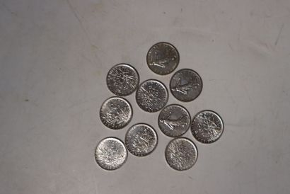 10 5F sower coins, years 1961 to 1965. 
P....