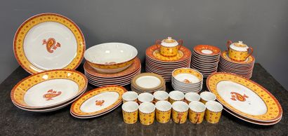 Geneviève Letu
Porcelain service set, polychrome,...