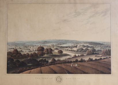 Pair of English color lithographs 
