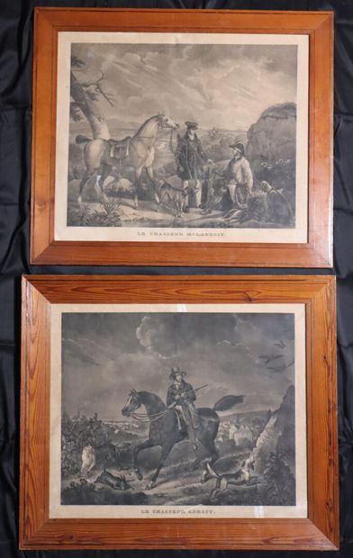 19th-century black lithograph after Vernet:...