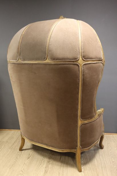 Large confessional or carriage armchair in...