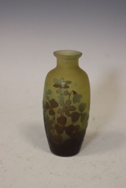 Gallé
Vase en verre dégagé à l'acide à décor...