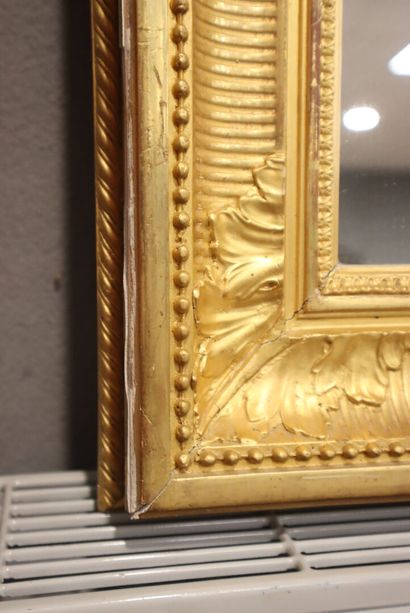 Gilded molded wood square mirror decorated...
