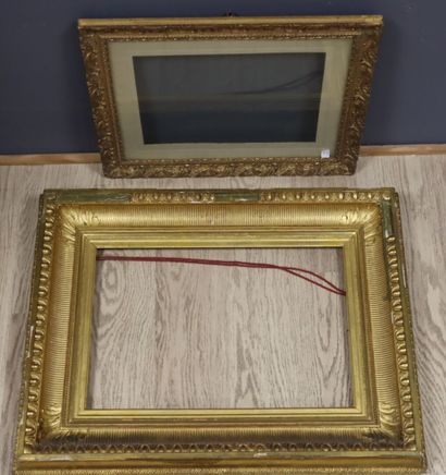 Two frames, one glazed in gilded wood 
H....