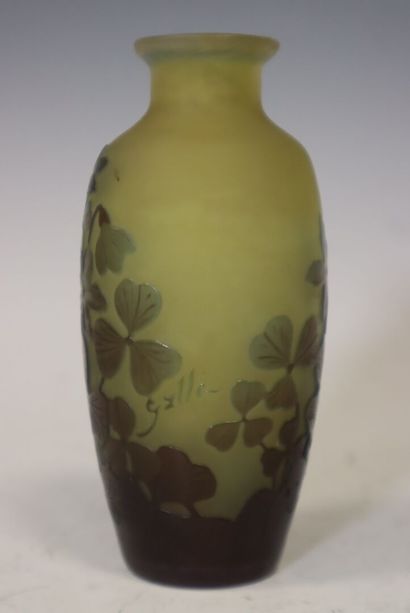Gallé
Vase en verre dégagé à l'acide à décor...