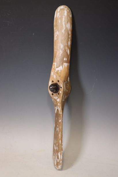 Wooden airplane propeller with metal mounting...