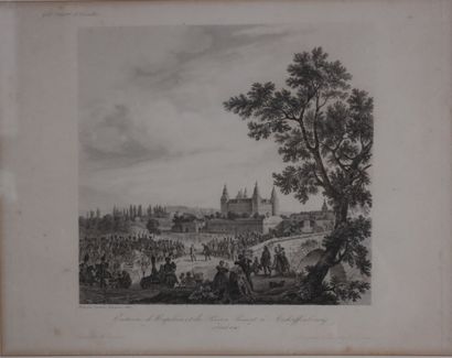 Paire de lithographies :
- Bordeaux, dessin...