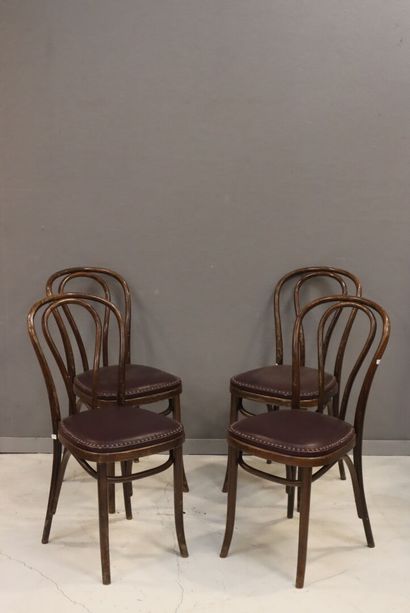 THONET - in the taste of 
Four bentwood chairs,...