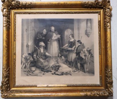 Black lithographic coaster
After Edwin Landseer,...