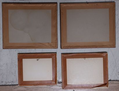 4 lithographies en noir et blanc de la région...