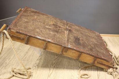 Natural wood and iron semis with writing...