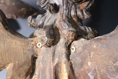 Pair of gilded wood sconce brackets depicting...