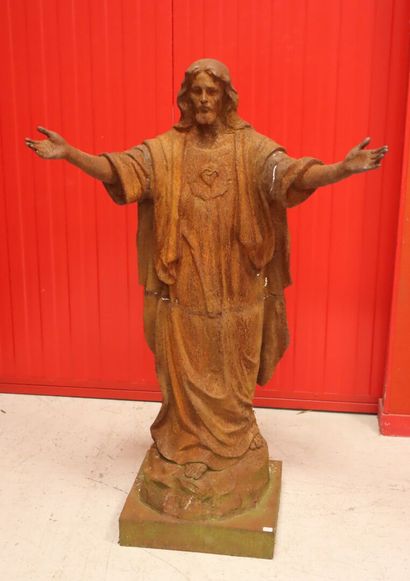 Groupe en fonte 
Christ Rédempteur 
H : 117...