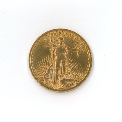 1 monnaie or : 20 dollars US 1908