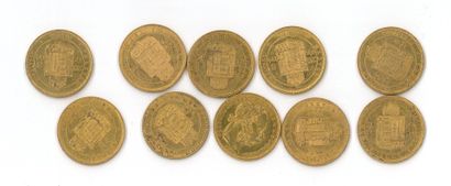10 monnaies or : 8 Florins Magyar François-Joseph...