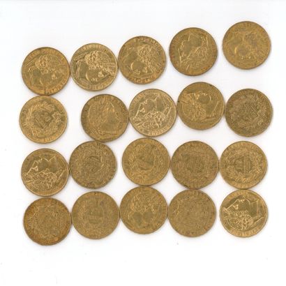 20 gold coins : 20 FF Cérès 1851 A