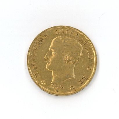 1 monnaie or : 40 Lires Italie Napoléon Empereur...