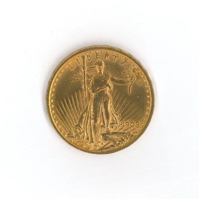 1 monnaie or : 20 dollars US 1908