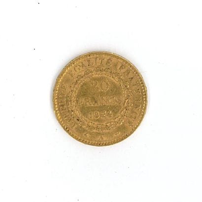 1 gold coin: 20 FF Génie 1874 A