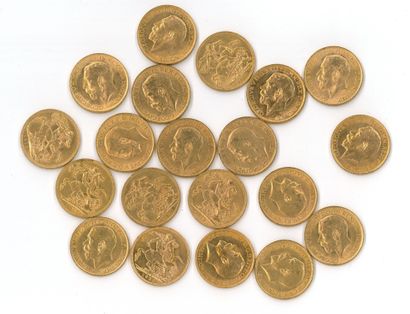 20 monnaies or : Souverain George V (1911...
