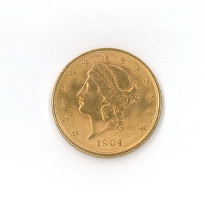 1 monnaie or : 20 dollars US 1904