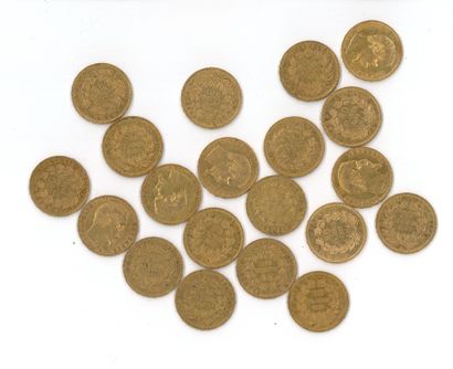 20 gold coins : 20 FF Napoléon III bare head...