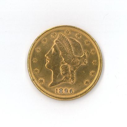 1 monnaie or : 20 dollars US 1896 S