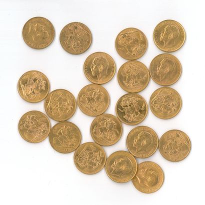 20 monnaies or : Souverain George V (1925...