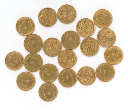 20 monnaies or : Souverain Edouard VII (1930...