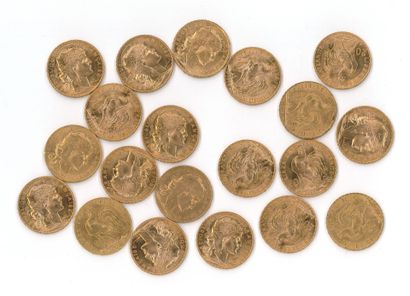 20 gold coins : 20 FF Coq 1912