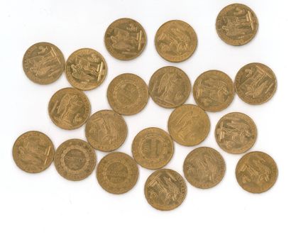 20 gold coins : 20 FF Génie 1878 A