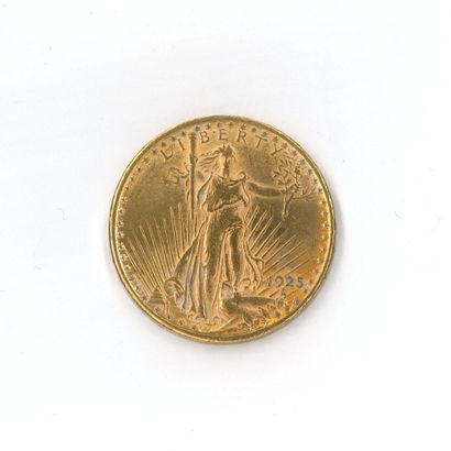 1 monnaie or : 20 dollars US 1925
