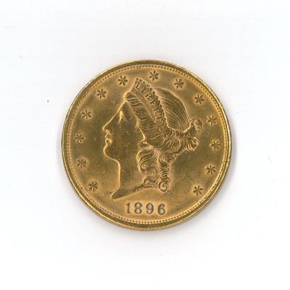 1 monnaie or : 20 dollars US 1896 S