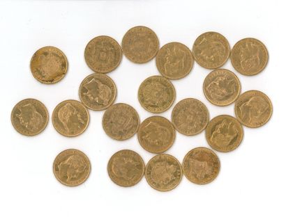 20 gold coins : 20 FF Napoléon III tête laurée...