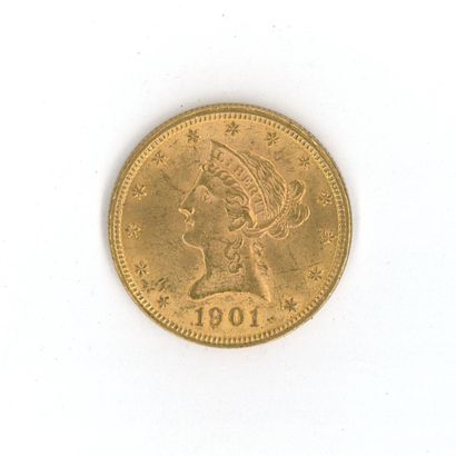 1 monnaie or : 10 dollars US 1901