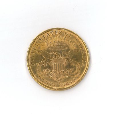 1 monnaie or : 20 dollars US 1896 S