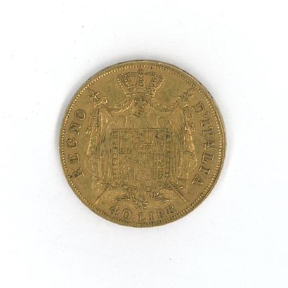 1 monnaie or : 40 Lires Italie Napoléon Empereur...