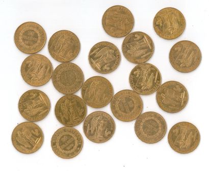 20 gold coins : 20 FF Génie 1878 A