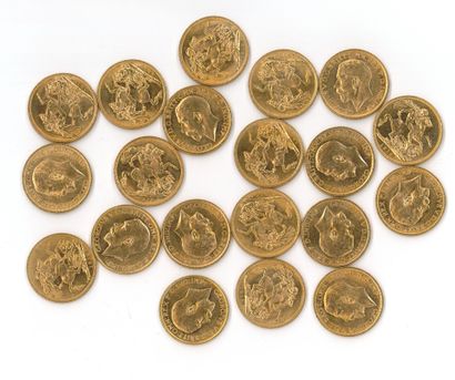 20 monnaies or : Souverain George V (1912...