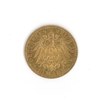 1 monnaie en or: 10 mark Allemagne Prusse...