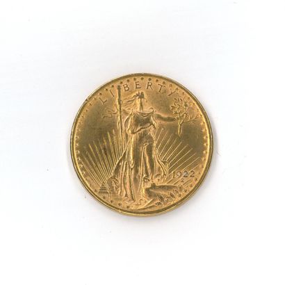 1 monnaie or : 20 dollars US 1922