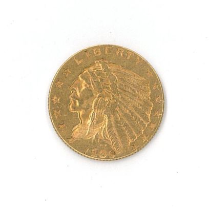 1 monnaie or : 2,5 dollars US 1909