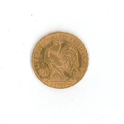 1 gold coin: 20 FF cock 1909